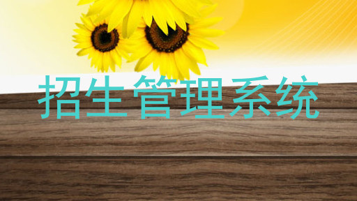 招生管理系统