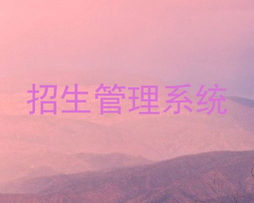 招生管理系统