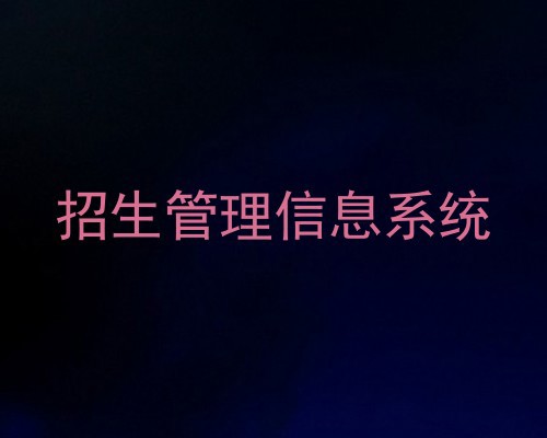 招生管理信息系统