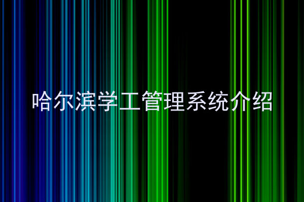 哈尔滨学工管理系统介绍