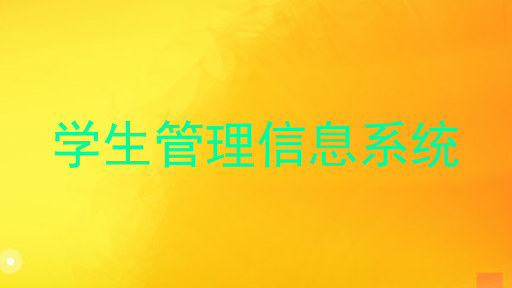 学生管理信息系统