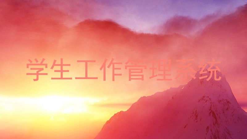 学生工作管理系统
