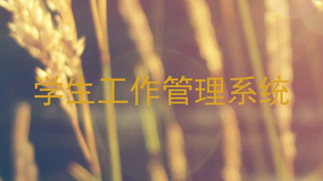 学生工作管理系统