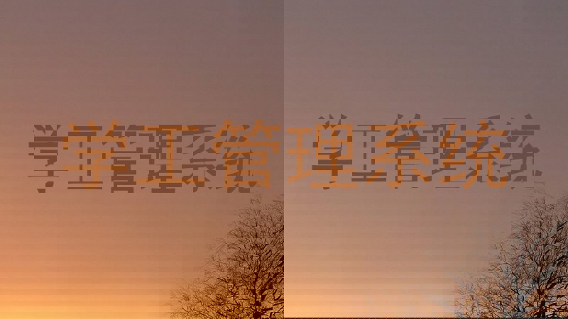 学工管理系统