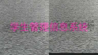 学生管理信息系统