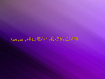 Xuegong接口规范与数据格式说明