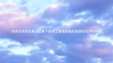 信息化项目负责人视角下的学工管理系统实施路径与评估框架