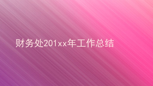 财务处201xx年工作总结