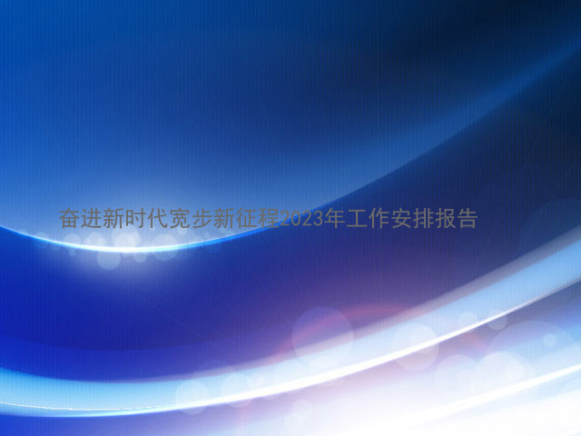 奋进新时代宽步新征程2023年工作安排报告