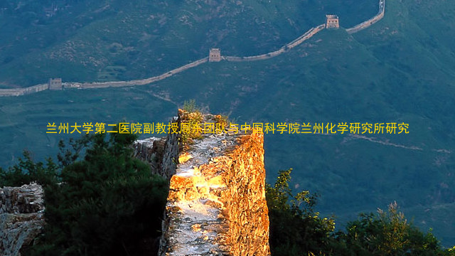 兰州大学第二医院副教授周东团队与中国科学院兰州化学研究所研究