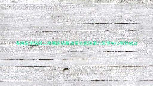 海南医学院第二附属医院解放军总医院第八医学中心眼科成立