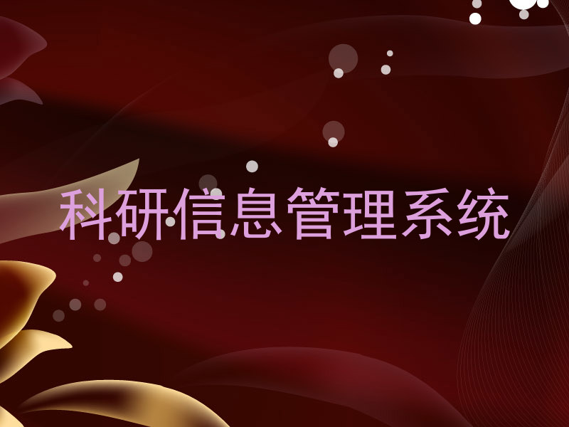 科研信息管理系统