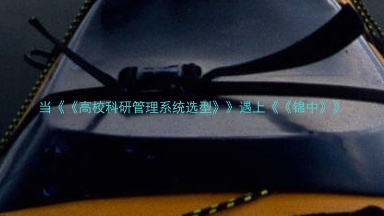 当《《高校科研管理系统选型》》遇上《《锦中》》