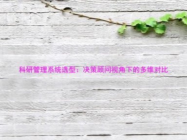科研管理系统选型:决策顾问视角下的多维对比